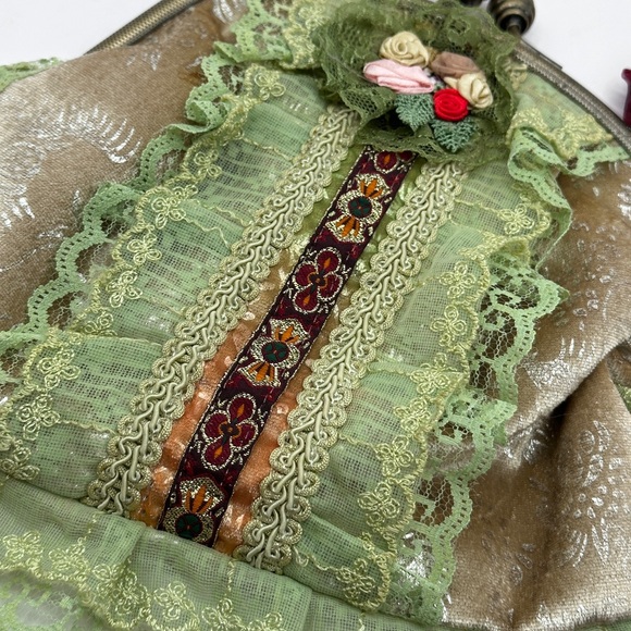 Vintage Malina Victorian Style Laced handbag Clutch BRIDGERTON Style - Picture 5 of 11